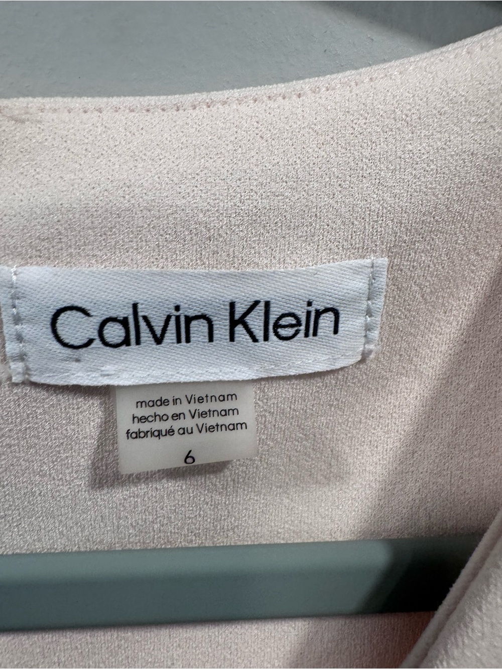 Calvin Klein Size 6 Ivory Cream Wide Leg Belted Jumpsuit Sleeveless V-Neck Basic - Picture 5 of 11